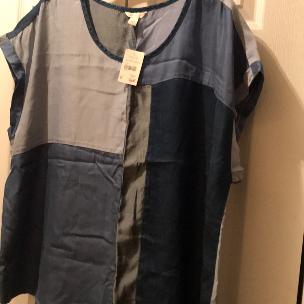 Light Denim color block shirt